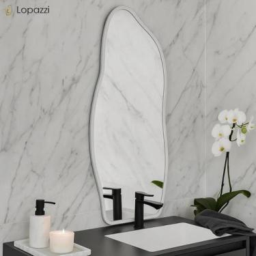 Imagem de Espelho Orgânico 90x40cm Moldura em Alumínio Corpo Inteiro Grande Magn