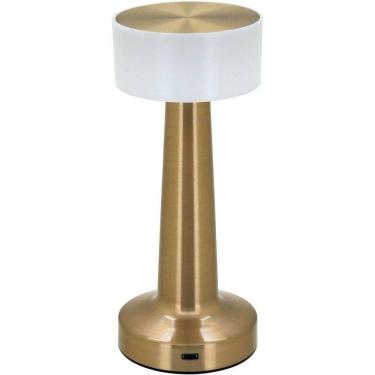 Imagem de Abajur Decorativa Led Mesa Usb Metal Gold 21x9x9cm