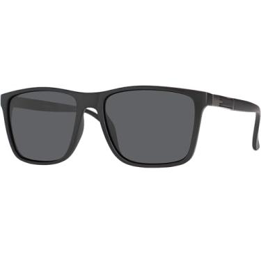 Imagem de Óculos de Sol Masculino Polarizado UV 400 Quadrado Preto Casual Esporte Praia Village Heaven 6221