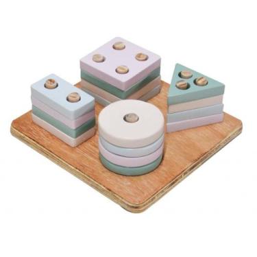 Imagem de Brinquedo Pedagógico de Madeira Prancha de Seleção Pequena com Formas 