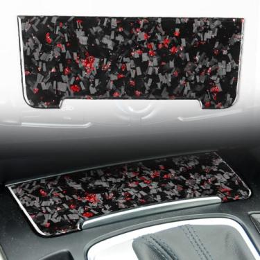Imagem de FINMOKAL Caixa de armazenamento de console central de carro de fibra de carbono acabamento de capa de isqueiro compatível com Audi A4L A5 B8 2009-2016 Q5 2010-2018