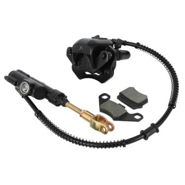Imagem de Wacece Conjunto de freio hidráulico traseiro, kit de cilindro mestre de pinça de freio universal com pastilhas de freio para a maioria dos veículos 50cc 70cc 90cc 110cc 125cc 200cc 250cc ATV UTV Quad