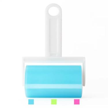 Imagem de Rolo Adesivo Tira Pelos de Silicone Lavável e Reutilizável, Removedor de Pelos de Pet, Fiapos e Cabelos, Limpa Roupas, Estofados, Sofás e Tecidos, Kit Portátil com Estojo para Viagem e Casa