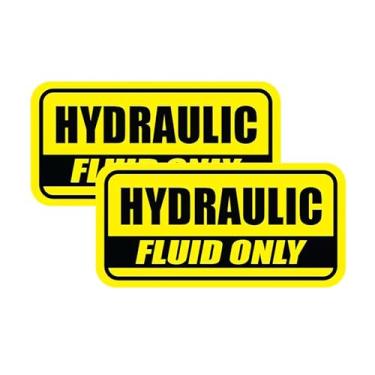 Imagem de Pacote com 2 adesivos autoadesivos somente de fluido hidráulico para carro, caminhão, fluido hidráulico, para-choque de janela de tanque