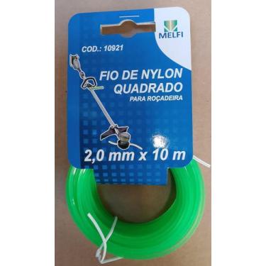 Imagem de Fio de nylon quadrado p/ rocadeira cortador grama 10 metros - CL FERRA