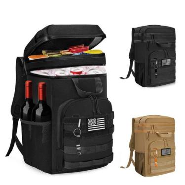 Imagem de Mochila Cooler WOTOW Tactical 40L preta à prova de vazamentos