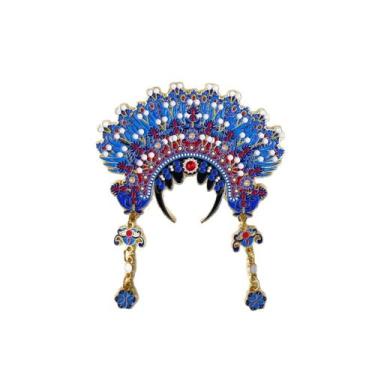 Imagem de Ímã de geladeira Vintage Chinese Opera Crown Fengguan Metal - yiweisai
