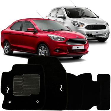 Imagem de Tapete Carpete Ford Ka 2014 à 2021 Logo Bordado Jogo 5 Peças Personalizado Automotivo