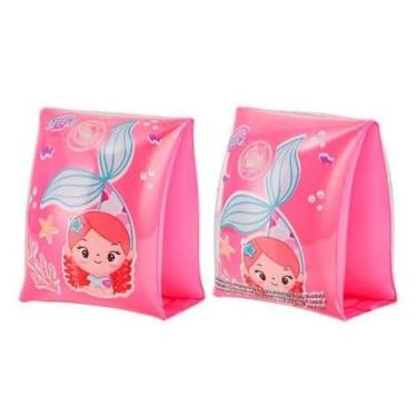 Imagem de Bóia de Braço Infantil Sereia 25x15cm Inflável Para Natação e Piscina Premium