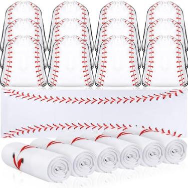 Imagem de Hahafelt 24 presentes de equipe, incluindo 12 peças de toalhas refrescantes, 12 peças de mochila com cordão, lembrancinha de festa esportiva para crianças, adolescentes, jogadores, atletas, presentes