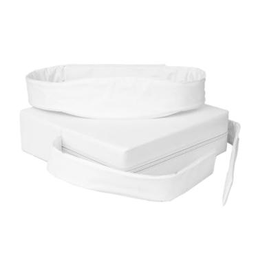 Imagem de Almofada Assento de Elevação Infantil, PVC Impermeável, com Cinto de Segurança, Portátil, para Crianças 6 Meses a 7 Anos (Branco)