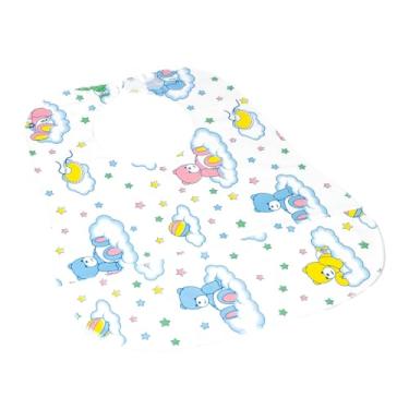 Imagem de Babador Impermeável Infantil com Bolso Porta Migalhas, PVC Atóxico, Regulável, para Bebês 3-24 Meses (Azul Nuvem)