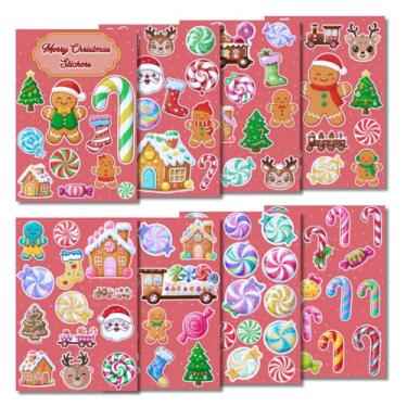 Imagem de 100pcs Candy Cane Stickers, Peppermint Candy Sticker, Self-Adhesive Label Decals for Xmas Winter, Greeting Cards, Sealing Craft, Supplies, Stickers for Reward Envelope, Scrapbook, Gift, DIY, Decor