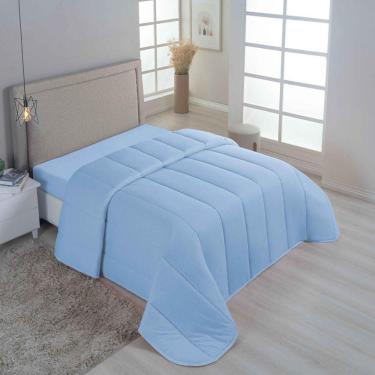 Imagem de Edredom Coberdrom Sereno Solteiro Em Malha Azul 100% Algodão