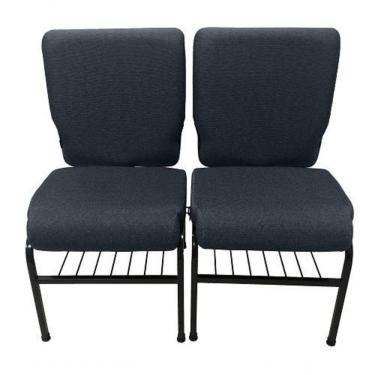 Imagem de 02 Cadeiras Para Igrejas C/ Porta Biblía E Porta Cálice Cinza