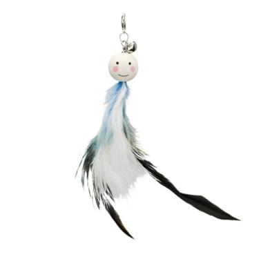 Imagem de Luzhengyang Recargas de varinha Feather Cat Teaser – Cabeças inspiradas em pássaros naturais, acessórios de brinquedo de gato para brincadeiras interativas (pacote com 5) (boneca ensolarada