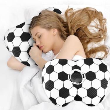 Imagem de Yzqcckss Travesseiro de piercing de orelha para pessoas que dormem de lado – Travesseiro com orifício para alívio da dor de ouvido, travesseiro de orelha curvado destacável/algodão, para inflamação no