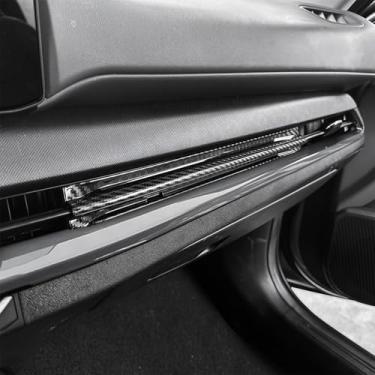 Imagem de Amzcar Acabamento da tampa da saída de ar, acabamento da tampa do painel do carro, capa do painel do console central, compatível com acessórios Kia K4 2025 (padrão de fibra de carbono)