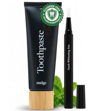 Imagem de Nudge Kit De Clareamento, Pasta Dente Com 10% Nano Hidroxiapatita (113 G, Menta) E Caneta Gel Dental (2 Ml), Sem Flúor, Seguro Para Esmalte, Antissensível, Controle Placa Bacteriana, Clareia Fortale