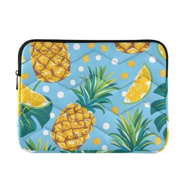 Imagem de JIPONI Bolsa para laptop Tropical Leaf Pineapples, compatível com notebook/laptop/tablet de 15,6 polegadas e 40,6 cm, capa para laptop para mulheres e homens, trabalho e viagens