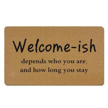 Imagem de EGBTL Engraçado Welcome Coir tapetes de porta ao ar livre, tapete de porta da frente bem-vindo entrada externa, capacho engraçado entrada interna para decoração de entrada de casa, 43 x 76 cm