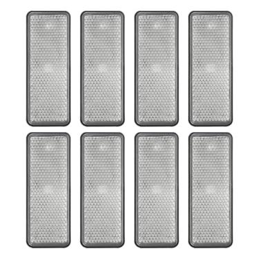 Imagem de PATIKIL Refletores traseiros retangulares, 8 peças refletor de aviso refletor de segurança plástico universal para motocicleta com suporte de parafuso M5 para carro, motocicleta, reboque, bicicleta