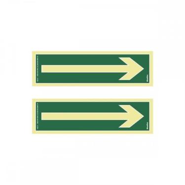 Imagem de Placa Sinalizacao Pvc 07X20 ''Seta Saida'' 2 Pecas Fluorescente 220Bu 