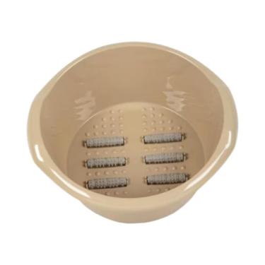 Imagem de Zialofi Banheira de banheira de inverno banheira de massagem robusta com pontos de massagem Multifuncional Banho de banho do pé da banheira de spa para, Amarelo