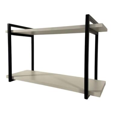 Imagem de Prateleira Industrial Suspensa Organizador 2 Níveis MDF 90X20cm(Branca)
