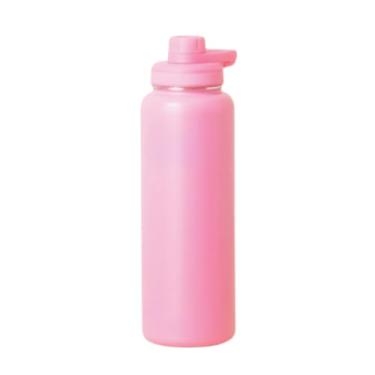 Imagem de Garrafa Squeeze 1 Litro de Aço Inox Térmica com Alça Tampa Rosquear Rosa