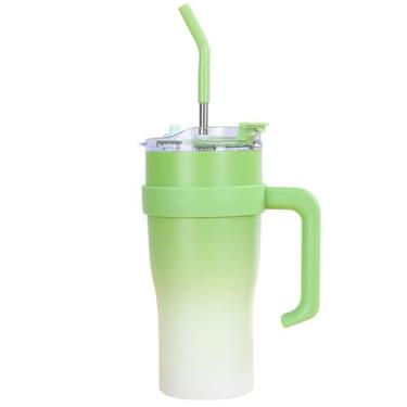 Imagem de Copo Térmico Em Aço Inoxidável,Garrafa Térmica de 1200ml com Tampa e Canudo - Garrafa Térmica A Vácuo - Para Uso Em Viagens Esportes Casa Academia Ar Livre Acampamento Escritório