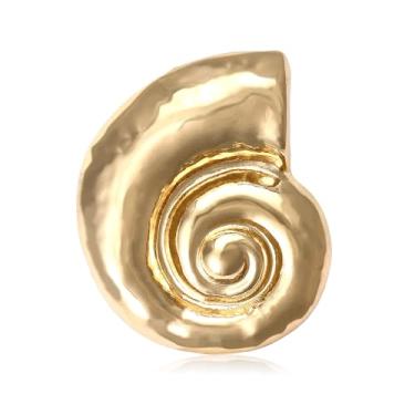 Imagem de Dreuyet Broche de concha de caracol para mulheres, homens, bonitos, elegantes, grossos, praia, litoral, oceano, lapela para terno, vestidos, chapéu, bolsa, roupas, acessórios de joias, Middle, Liga de