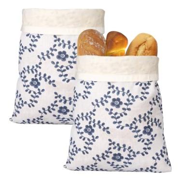 Imagem de KHZSPP 1 Pç/2 Pçs Sacos de Pão de Cera de Abelha Reutilizáveis para Massa Fermentada Caseira, Sanduíches, Guardador Hermético de Frescura, Sacos Portáteis de Pão com Forro de Cera para Acampamento