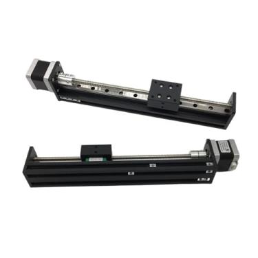 Imagem de Mini mesa deslizante de precisão tipo T 50 ~ 300 mm curso 2-8 mm guia linear autobloqueio NEMA17 0,28 Nm 0,7 Nm motor de passo (motor de 0,42 Nm - 40 mm, 2 passos-150 mm curso)