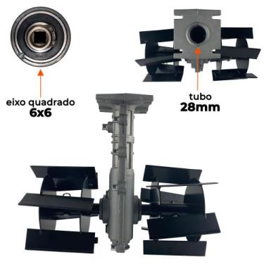 Imagem de Enxada Rotativa Capinadeira Eixo Quadrado 6x6mm para Roçadeira Stihl F