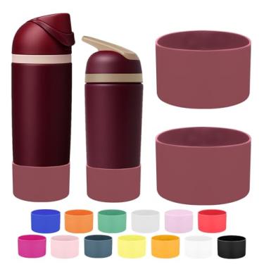 Imagem de Mity rain 2 peças de bota protetora compatível com garrafa de água infantil Owala 473 ml e 497 g, acessórios de bota de silicone para Owala Kids FreeSip 473 ml e flip 496 g (cereja preta)