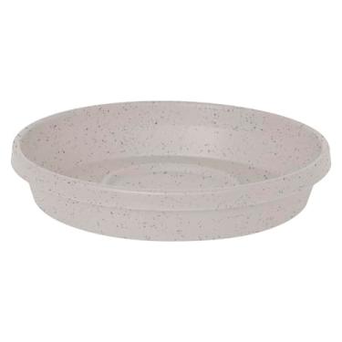 Imagem de Bloem Bandeja de pires de resina Terra: 23,5 cm de largura inferior - fava de baunilha - fosco, durável, fundo canelado, interno e externo, serve para potes Terra de 30,5 cm