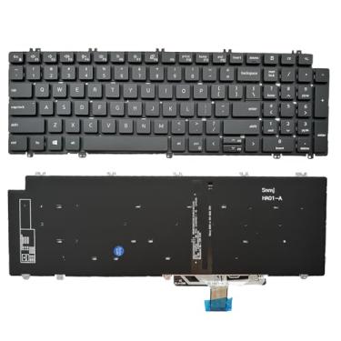 Imagem de Siakoocty Layout dos EUA de substituição para laptop Dell Precision 7750 7550 7760 7560 série 7560 com layout dos EUA retroiluminado P/N: 0713DM 713DM PK132V72B00
