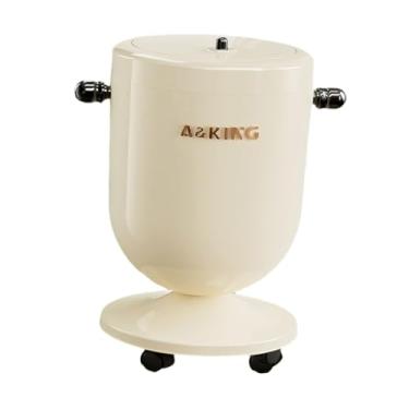 Imagem de DimyFew Lixeira com Rodas, Decorativa, 15L, Móvel, com Tampa, Ideal para Banheiro, Trailer e Sala de Estar, Creme