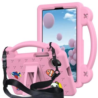 Imagem de QYiiD Capa infantil para Honor Pad X7 22.1 cm 2025, capa protetora infantil EVA à prova de choque com alça de suporte, alça de ombro, suporte de alça para tablet Honor Pad X7 22.1 cm, rosa
