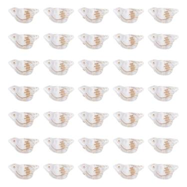 Imagem de Pequenas contas de pássaro de acrílico 50 peças de metal dourado enlacado animal plástico espaçador contas soltas para pulseira DIY colar joias chaveiro artesanato fazendo, transparente, 20 x 10 x 6