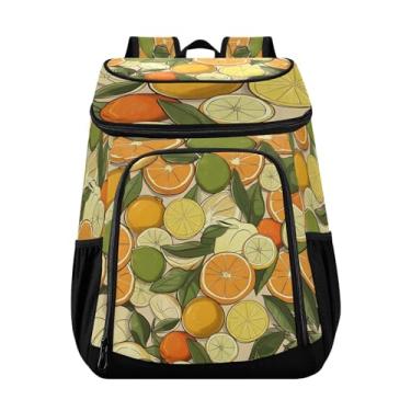 Imagem de Wassud Oranges Mochila térmica térmica para mulheres e homens, 36 latas à prova de vazamento, lancheira, piquenique, praia, acampamento, bolsa térmica 33 x 20 x 43 cm