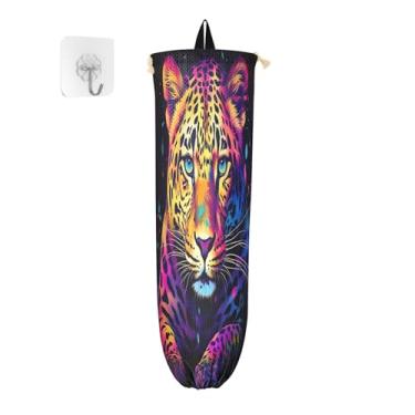 Imagem de xigua Suporte de parede para saco de plástico tigre com cordão, pacote com 2, organizador de sacolas de compras reutilizáveis, decoração para bolsas, meias, roupas íntimas e gravatas