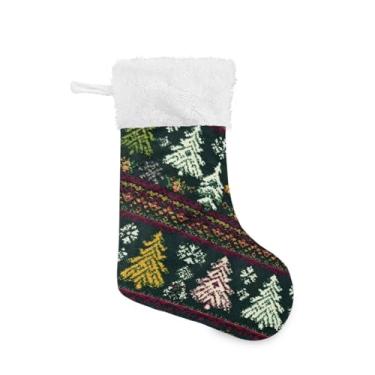 Imagem de CEBUGI Meias de Natal grandes, árvore de Natal, 43 cm, decorações de meia de Natal personalizadas para festa em família, escadas, lareira, pacote com 2