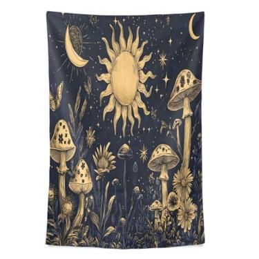 Imagem de STAYTOP Tapeçaria de parede sol e lua tapeçaria para decoração de casa decoração de dormitório sala de estar quarto tapete de parede (80 × 60 pol)