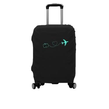 Imagem de Capa para Malas de Viagem em Tecido Listrado, Capa Protetora de Bagagem Elástica para Mala Tecido Lavável e Esticável Espessa Protege contra Arranhões Fácil Colocar Tirar(03-Azul,P (8 a 10 KG))