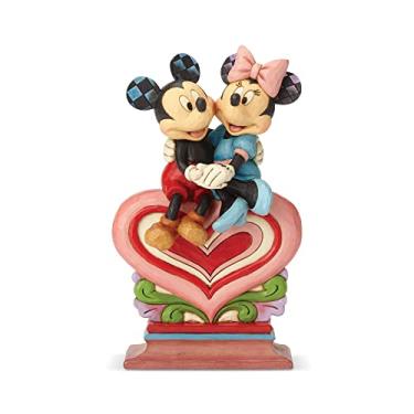 Imagem de Enesco Disney Traditions por Jim Shore Mickey e Minnie Mouse sentados no coração estatueta 21 cm, multicolorido