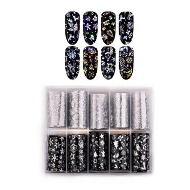 Imagem de 10 Folhas de Adesivos Transferência Foil para Arte Unhas Suprimentos Decalques Extensão Decorações Mulheres Design DIY