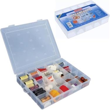 Imagem de Caixa organizadora multiuso com muitas divisorias, ideal para guardar pecas pequenas, portatil.