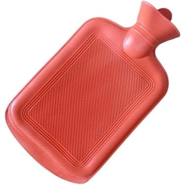 Imagem de Kit 2 Compressa Bolsa Água 1,8L Quente Fria Emborrachada - Para Dor Joelho Sinusite Cólica, Rolha Vedação Resistente Durável Azul